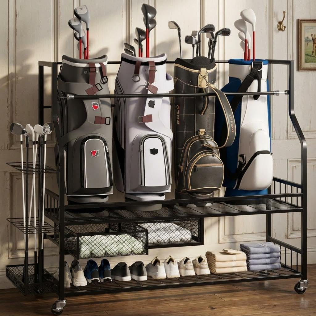 Golf Equipment Organizer For Garage - 골프백 보관용 차고 정리대(서랍 포함), 5개의
