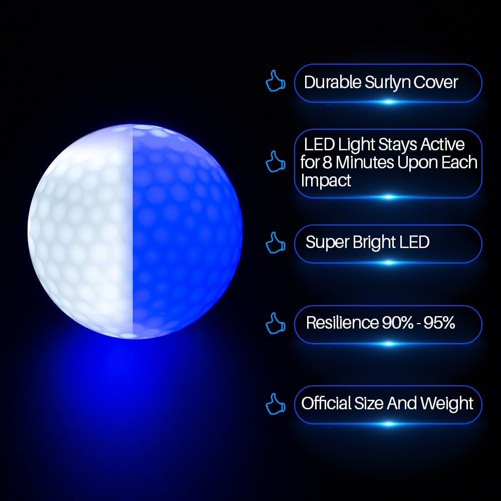 야광 골프공 LED 조명 골프공 야간 골프 선물 세트  - Golf Equipment Gifts 리뷰 및 가격