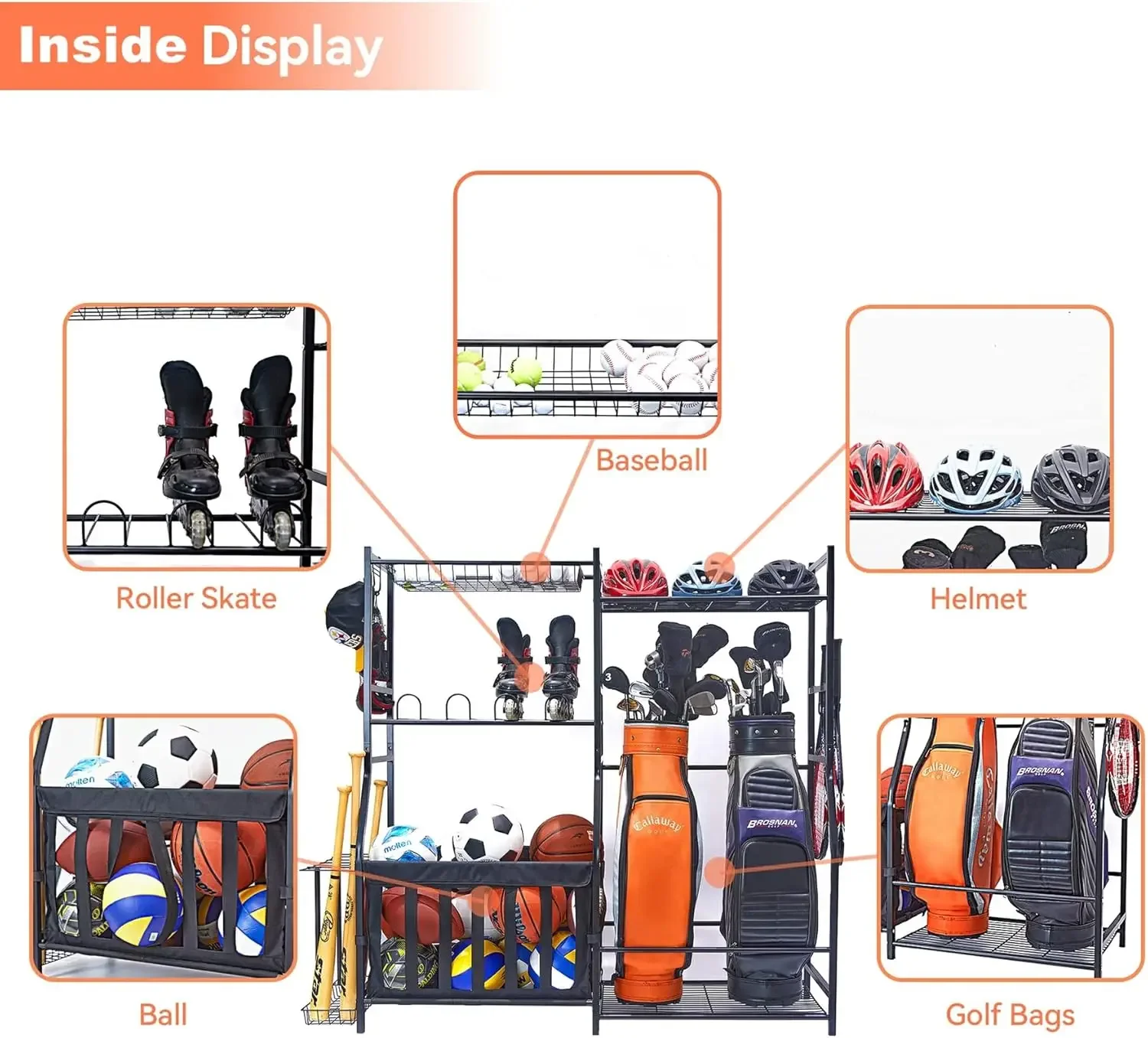 차고 스포츠 용품 정리함 골프백 스탠드 볼 보관 랙 실 - Golf Equipment Organizer For Garage 리뷰 및 가격