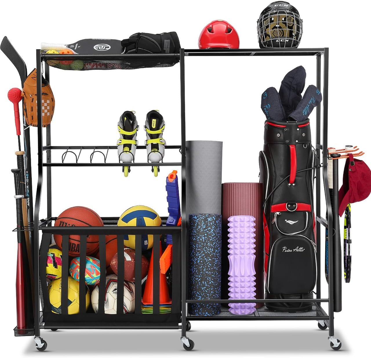 바퀴 달린 차고 스포츠 장비 정리함, 골프백 보관 랙, - Golf Equipment Organizer For Garage 리뷰 및 가격