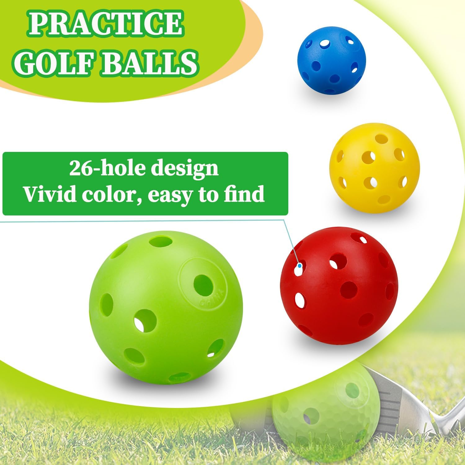 24Pcs 42MM 기류 컬러 플라스틱 골프 연습 공  - Golf Exercise Equipment 리뷰 및 가격